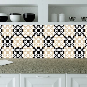 Tiles Decals  Portuguese Tiles Stickers Set of 24 Decals Cream color mural Tiles mixed wall decal Kitchen Bath tile Gentle k203