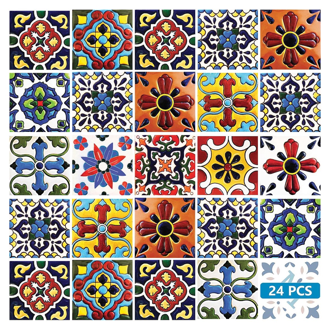 Mexican Decals 24 Vintage Traditional Tiles Decals Stickers Stairs ...