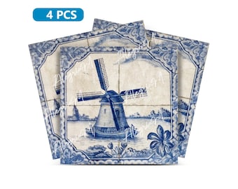 Set von 6 Delft Vinyl Magnete - 2,5 "x 2,5" | Personalisierbare Kühlschrankmagnete | Flexibel, stark und stilvoll | Tolle Geschenkidee