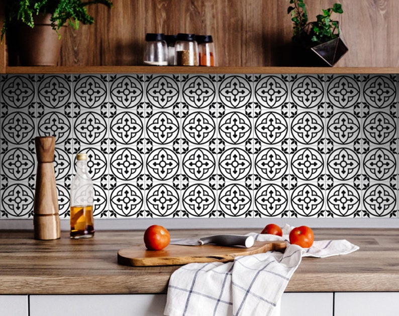 Kitchen Decals Peel and Stick Backsplas Stickers 24 Tiles Etsy
