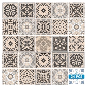 Turquoise Blue Tile Stickers Set of 24 Tile Decals mixed Tiles for walls Kitchen Bathroom SB20