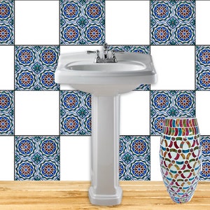 Set of 20 Tiles Decals Tiles Stickers Tiles for walls Kitchen Bathroom Mexican tile H4