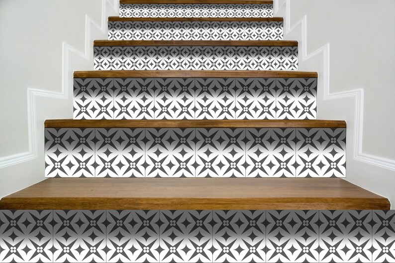 Stairs design modern peel and stick backsplas stickers 24 Tiles Decals Tiles Stickers Tiles for walls Kitchen Bathroom fliesenaufkleber B42