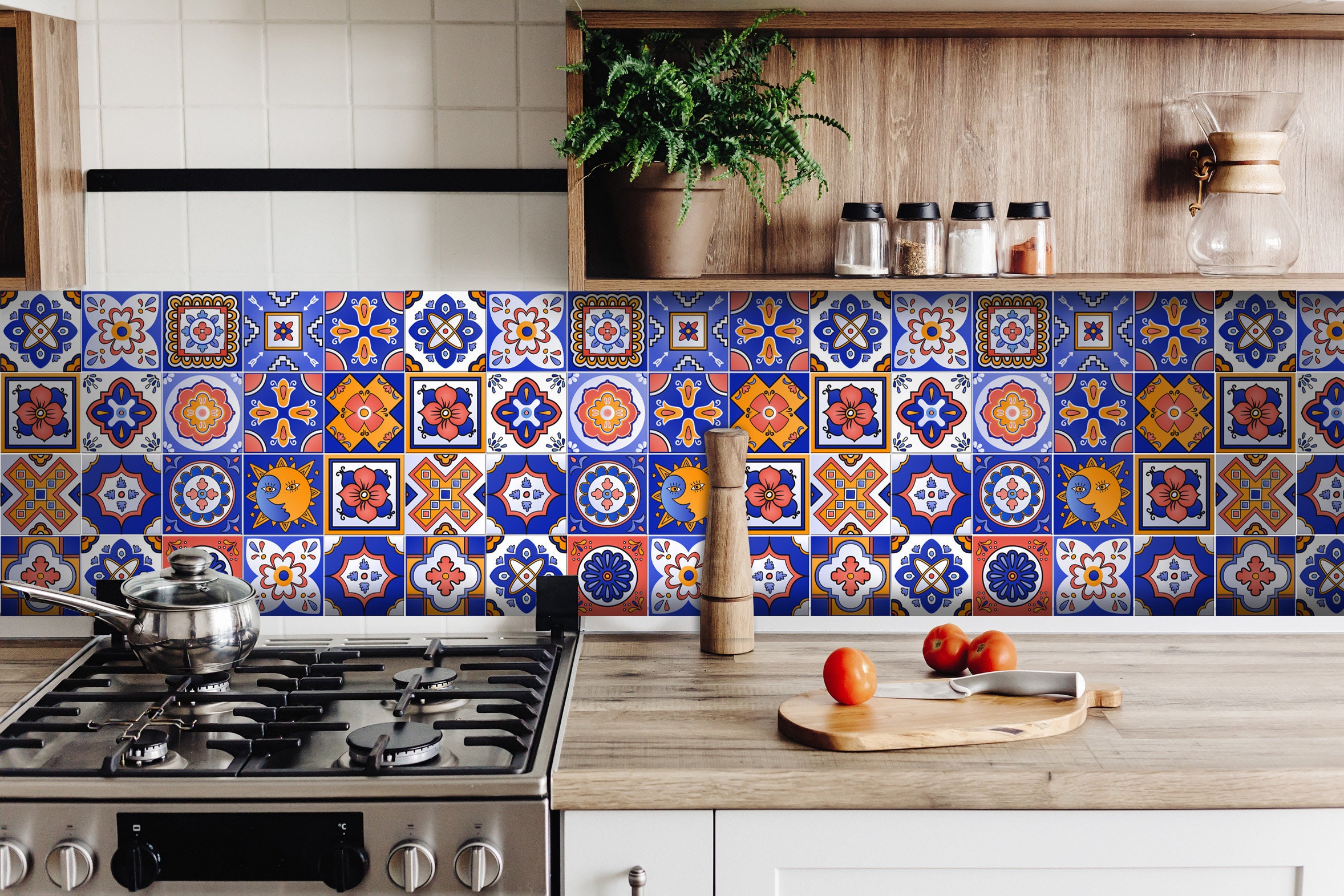 Set of 24 Vintage Traditional Mexican Tiles Decals Bathroom | Etsy