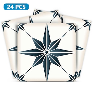 Transform Your Kitchen with DIY Peel and Stick Backsplash Darkgreen Star 24 Vinyl Tile Decor Backsplash B69