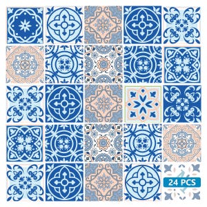 spanish Set of 24 Tiles Decals Tiles Stickers Tiles for walls Kitchen Bathroom SB23