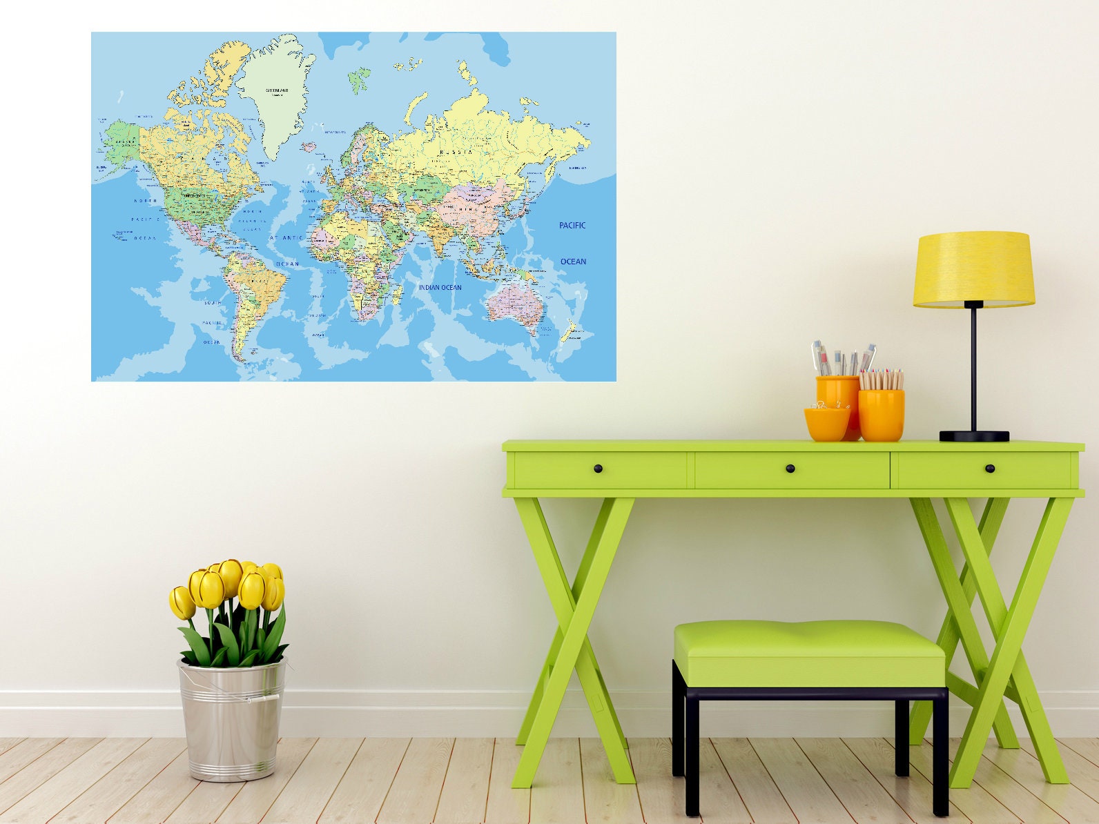 World Map Globe Wall Decals Wall Sticker Map Sdecals Home Style ...