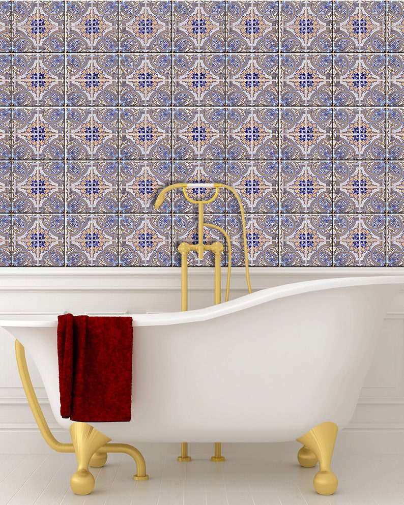 Bathtub Decals Peel and Stick Backsplas Stickers 24 Tiles Etsy