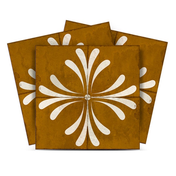 Boho Decor Varma jordtoner Färger Skala och självhäfta kakel Väggdekor Boho Vinyltapet R103