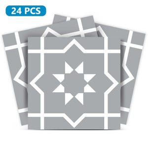 Lithe soft Gray & white tile stickers peel and stick backsplash B55