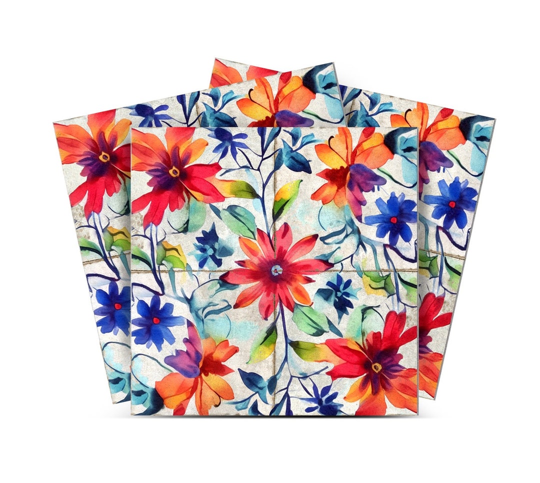 Flower Tile Backsplash Flower Tile Flower Wall Paper Wall Decor Ikea