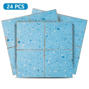 TERRAZZO Blue Retro Self-adhesive tiles Peel and stick stair tread Trands Peel and stick tile Kitchen Trends 2025 Vintage Decor T9