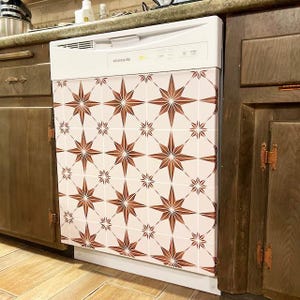Dishwasher Vinyl COVER Kitchen Trends 2025 Tile Stickers peel and stick Vintage Tile Decals B58