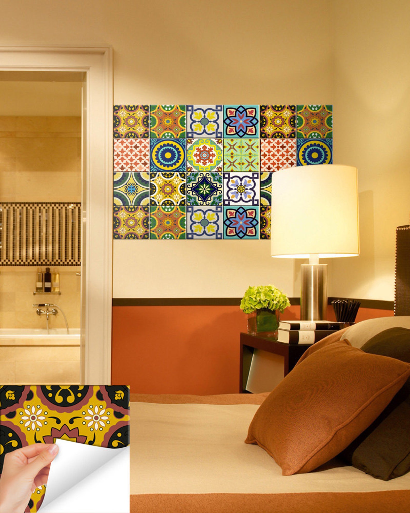 24 Tile Stickers Kitchen Idea Bathroom Tiles Decals Bathroom Etsy