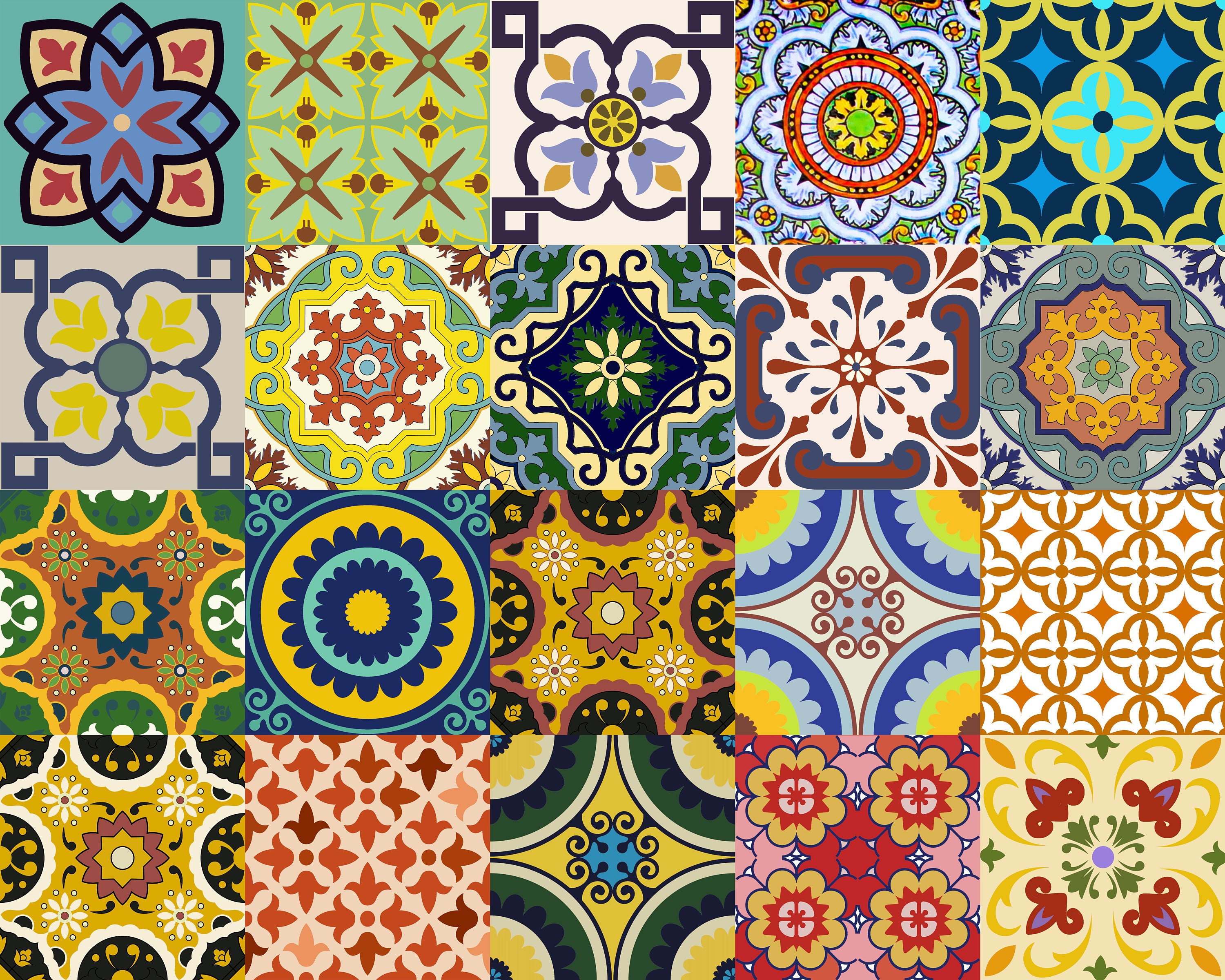 Tile Stickers 24 Tiles Decals Tiles Stickers Mixed Tiles for Etsy