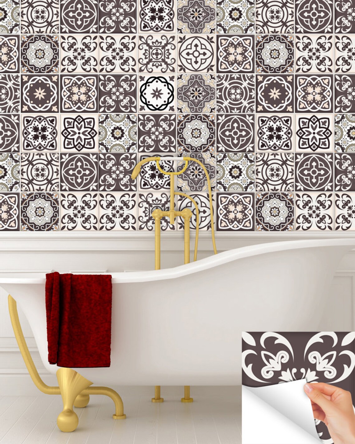 Decals 24 Vintage Traditional Tiles Decals Stickers Stairs Etsy