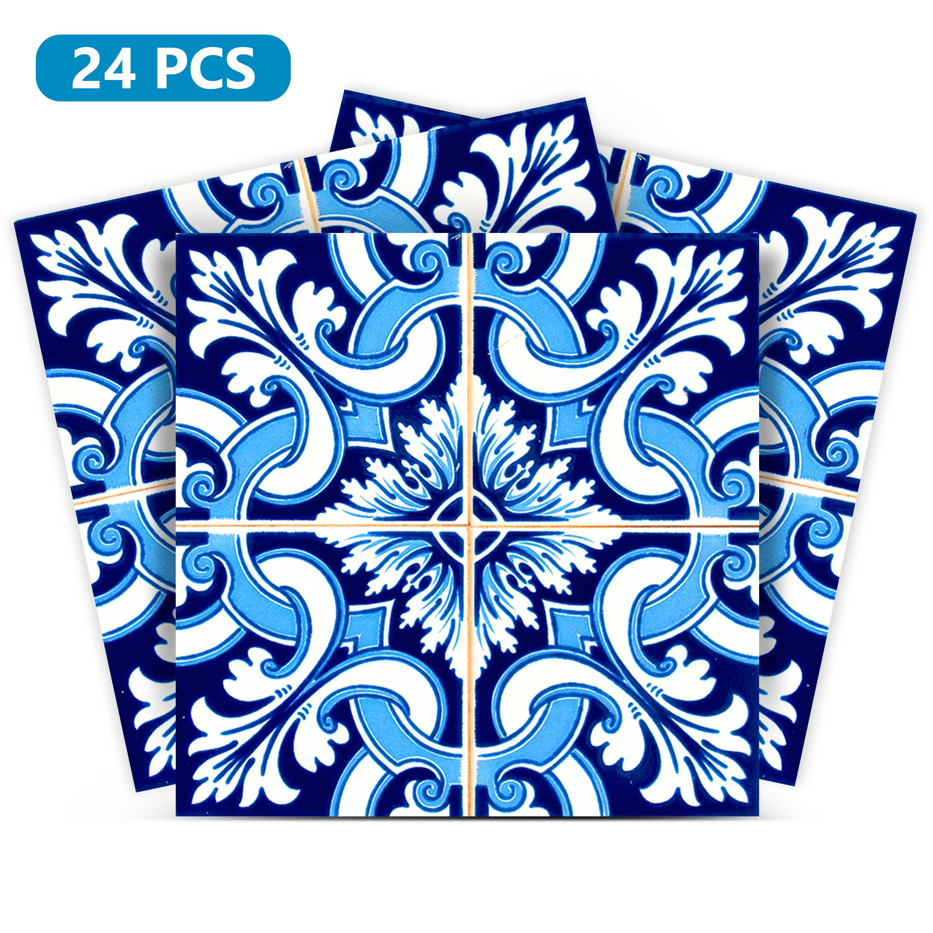 Kitchen Design Diy 24 Tile Stickers Mexican Talavera Style Splashback Mixed Green Decals Bathroom Stair H37