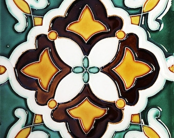 Stair decal/Tile/wall :Mexican Talavera style- (24 pieces) V11