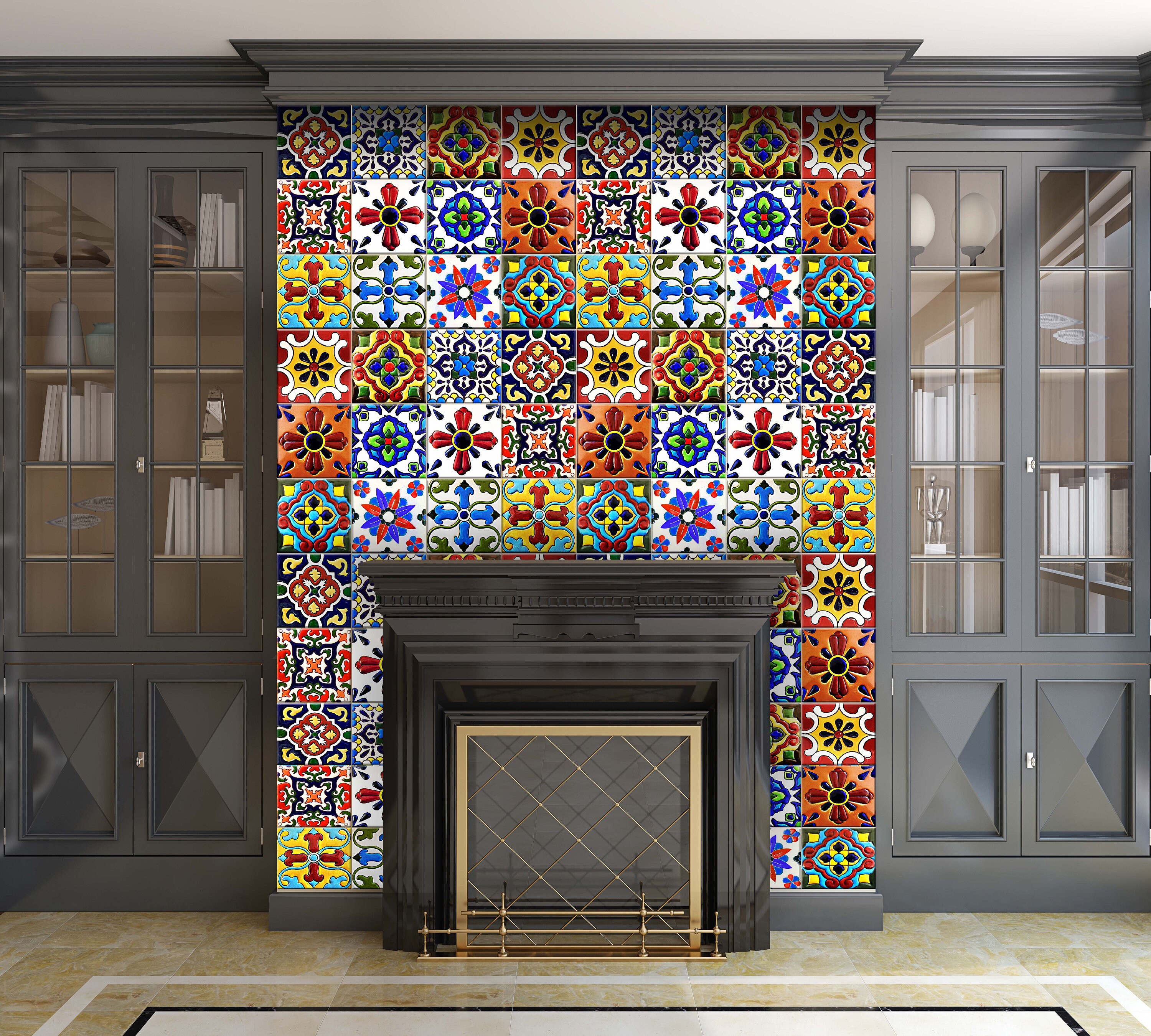 Fireplace tiles Set of 24 Tiles Decals Tiles Stickers mixed Etsy