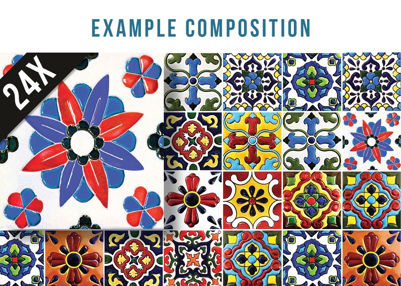 Mexican Tiles Tile Stickers Decorative Tiles Vinyl Etsy