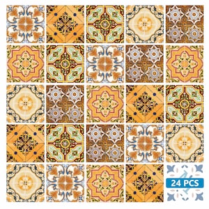 Stair Riser Decals Set of 24 Tiles Decals Tiles Stickers mixed Tiles for walls Kitchen Bathroom fliesenaufkleber H71