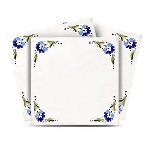 Delft tile Vintage GREEN blue corner pattern Peel And Stick Tile Stickers delft tile fireplace surround Kitchen Tile Trends D85