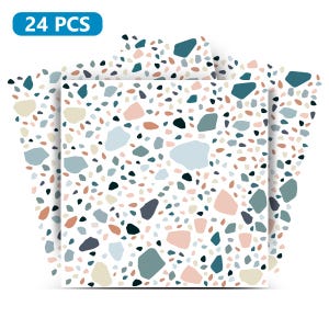Terrazzo peel and stick backsplash tile stickers 24 Tiles Decals Tiles Stickers terrazzo design Tiles for walls Kitchen Bathroom Terrazzo T1