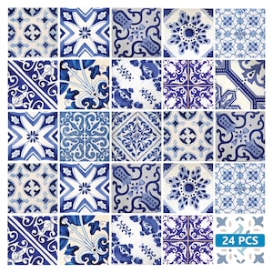 spanish Set of 24 Tiles Decals Tiles Stickers Tiles for walls Kitchen Bathroom v15