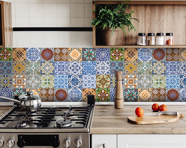 TILE Decals Peel and Stick Backsplas Stickers 24 Tiles Decals Etsy