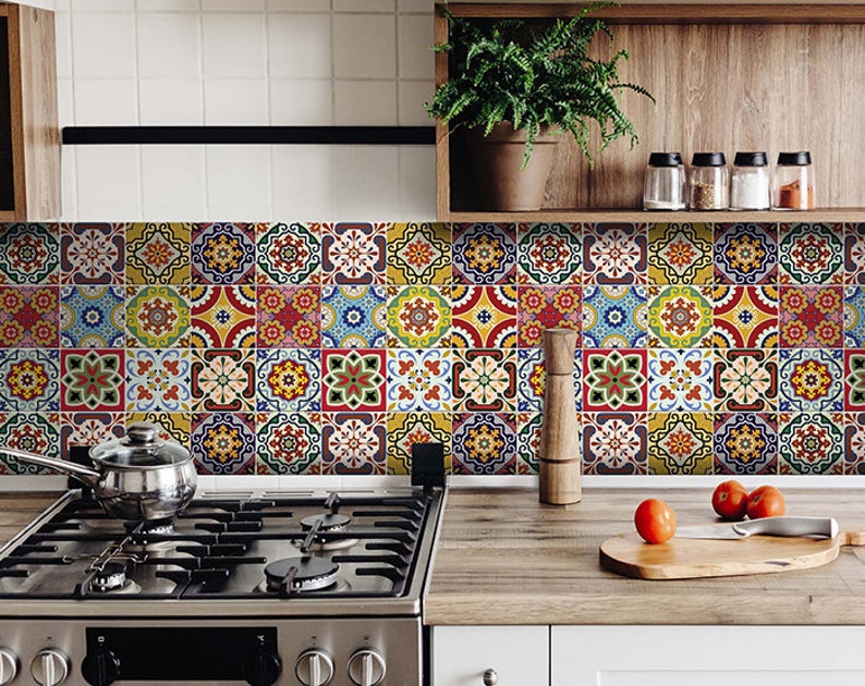 Splashback 24 Units Tile Stickers Kitchen Decals Wall Mural Etsy