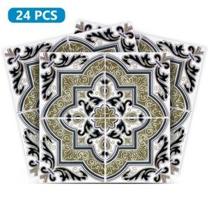 Set of 24 vintage traditional mexican Tiles stickers bathroom decals mixed Tiles for walls Kitchen home decor H30
