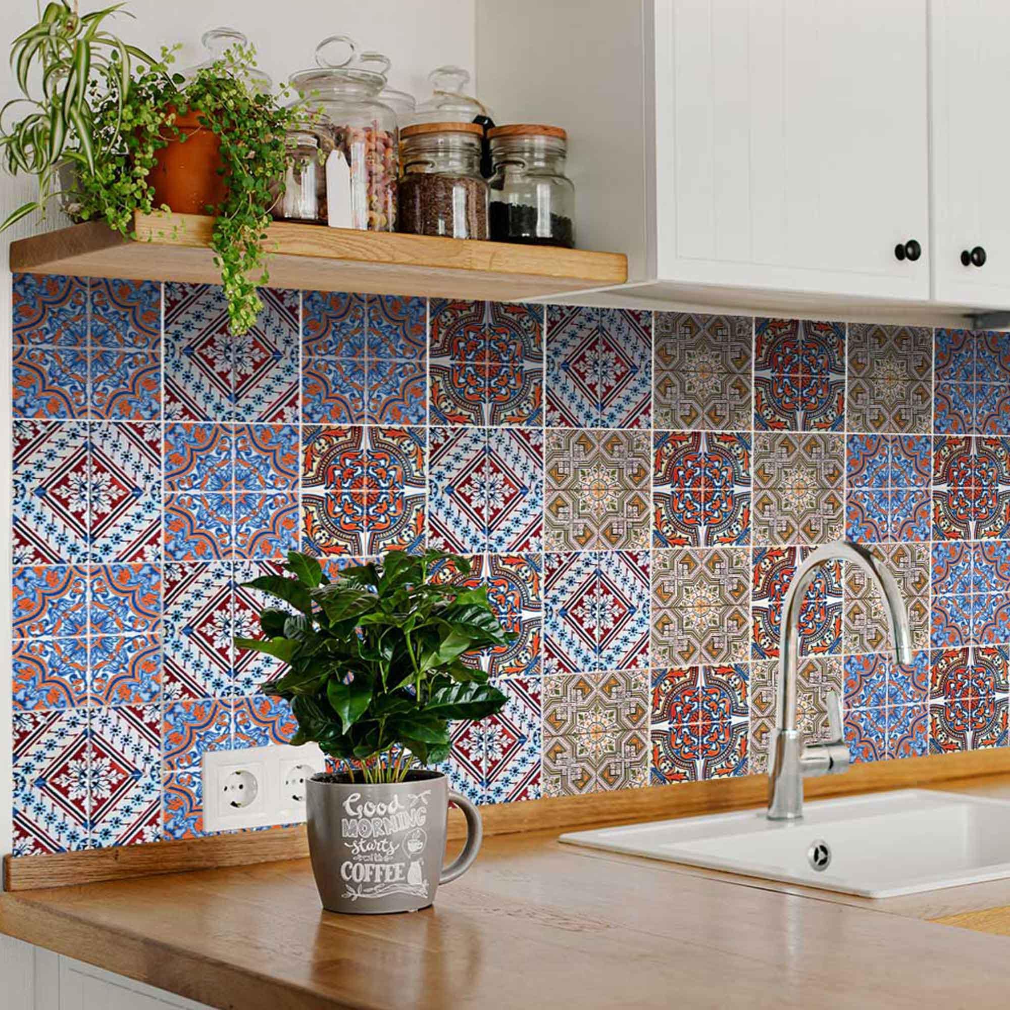 Mi Alma Talavera Tile Stickers – 24 Peel & Stick Wall Decals For Kitchen, Bathroom (5x5 Inch) - View #5