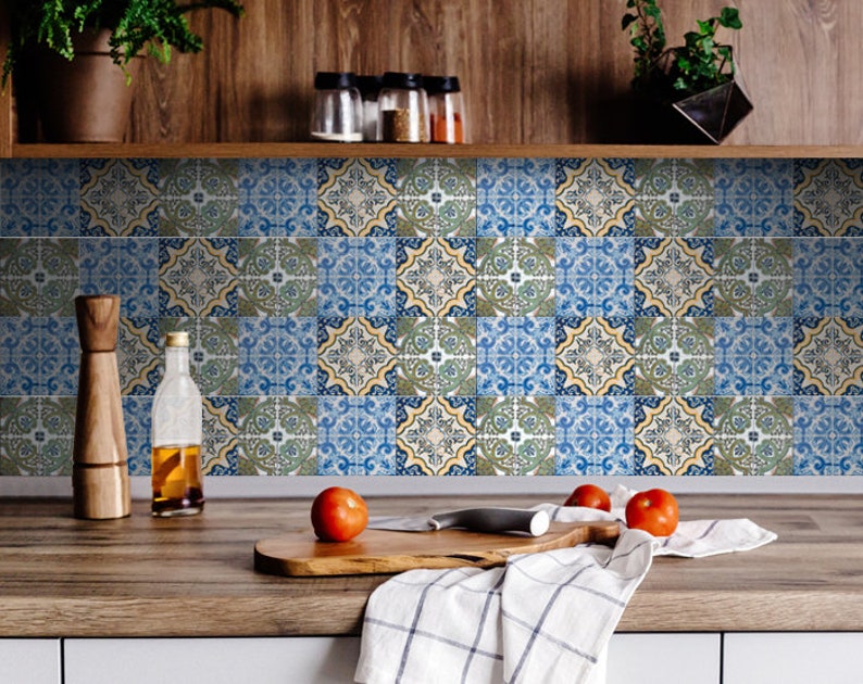 Tiles Stickers Mixed Tiles of 24 Decal Ceramic Wall Kitchen Etsy
