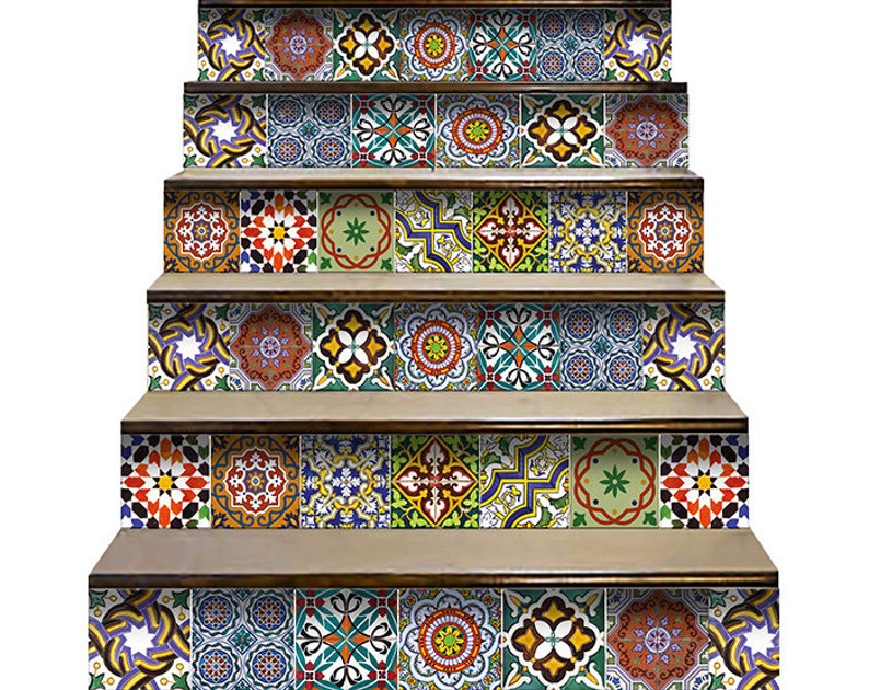 Set of 24 vintage traditional mexican Tiles Decals bathroom Etsy