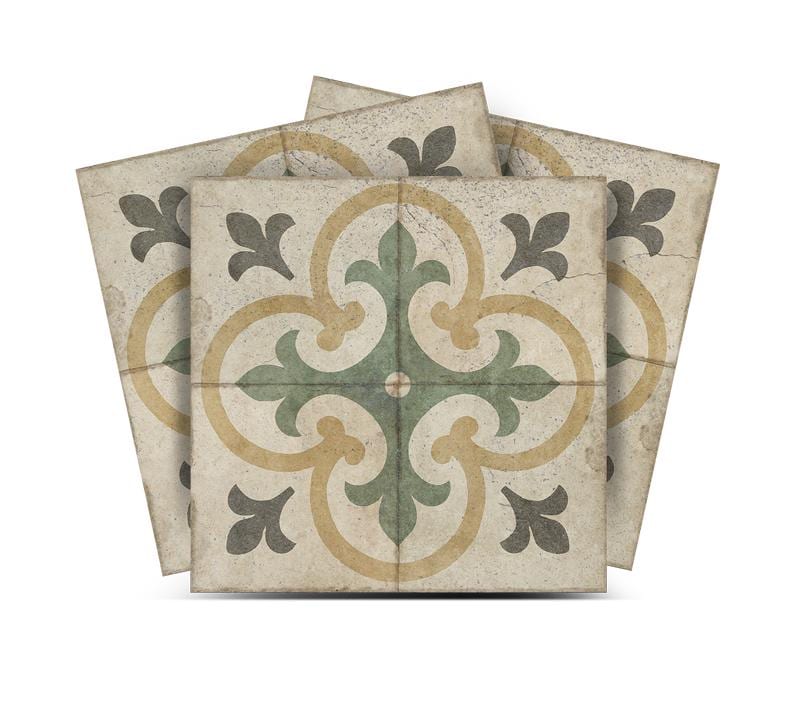 Självhäftande plattor, självhäftande trappsteg, grönt mönster, självhäftande plattor, Kitchen Trends Vintage Decor R6 bild 1