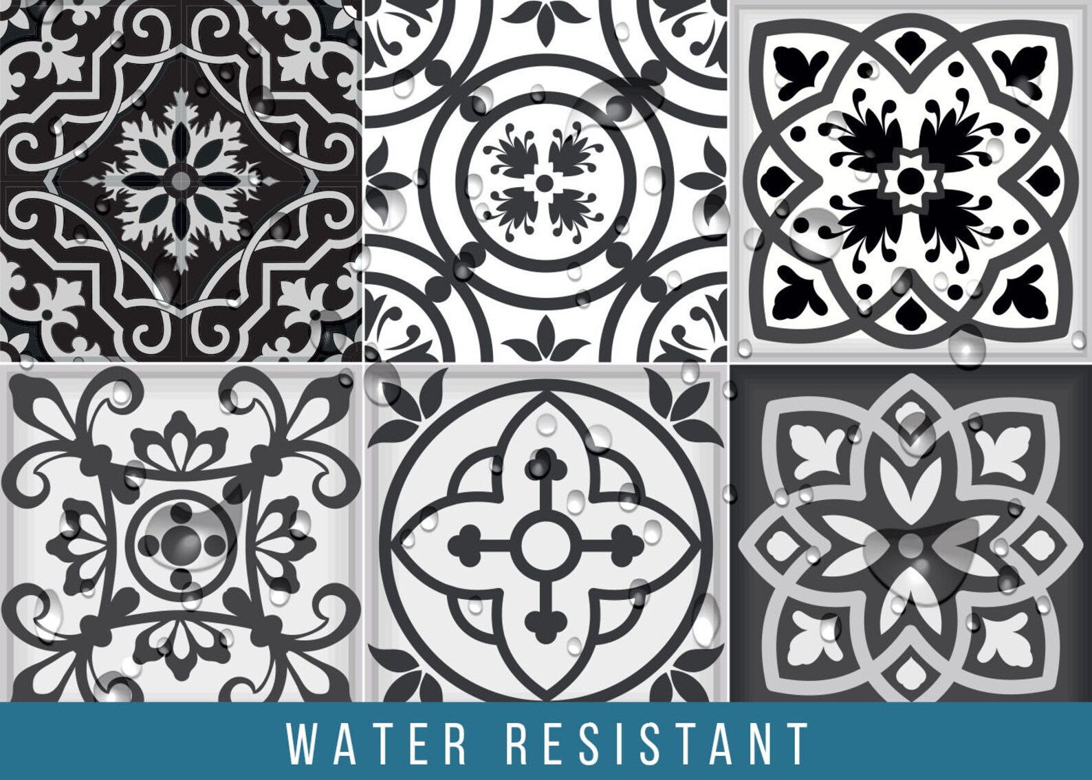 Decals Bathroom Gray Tile Set of 24 Tiles Decals Tiles Etsy