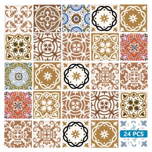 Decals peel and stick backsplas stickers 24 Tiles Decals Tiles Stickers mixed Tiles for walls Kitchen Bathroom fliesenaufkleber SB13