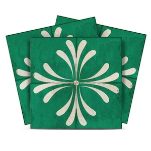 Green Peel and stick Tiles wall stickers Vinyl Tile Easy to use wallpaper decor Removable Green Decor R105