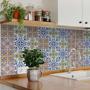 Tiles Decal Mixed ceramic wall Set of 24 Kitchen Bathroom ceramic Mexican Decals Stickers walls Accessories H401