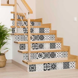 24 Black & White Tiles Decals bathroom stickers set mixed Tiles for walls Kitchen decals DIY home decor 4x4/ 6x6/ 5x5 / 8x8 inche B99