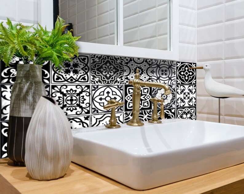 Kitchen Decals Peel and Stick Backsplas Stickers 24 Tiles Etsy
