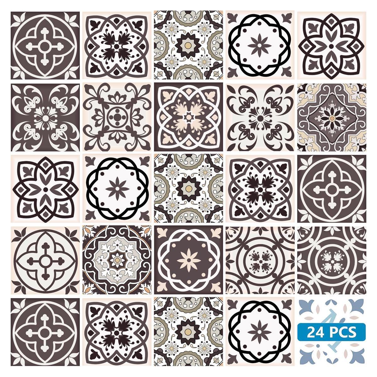 Decals 24 Vintage Traditional Tiles Stickers Stairs Decals For Walls Kitchen Diy Home Decor Sb26