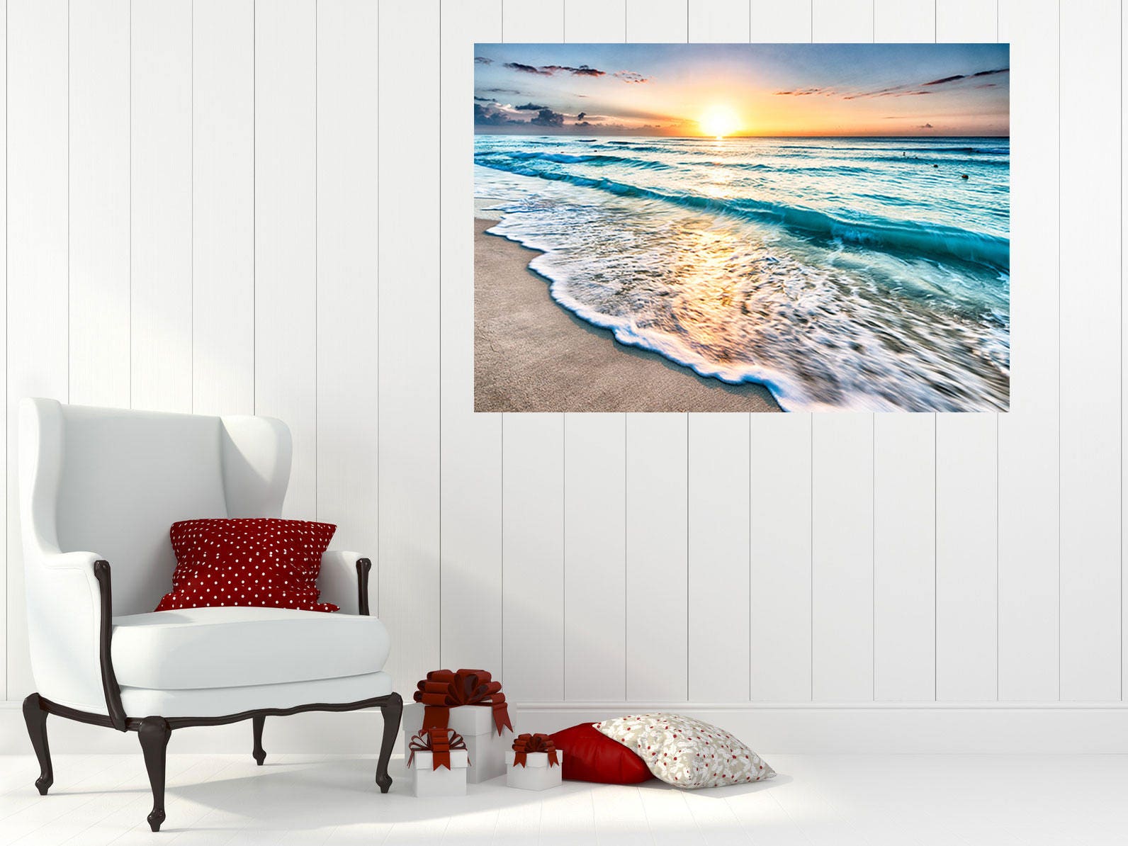 Sunset beach sea wall Decal ocean murals Wall Decor Vinyl Etsy