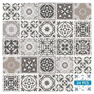 Decals peel and stick backsplas stickers 24 Tiles Decals Tiles Stickers mixed Tiles for walls Kitchen Bathroom fliesenaufkleber B24