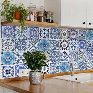 24 tile stickers Mexican tile stickers mixed for walls Kitchendecals  bathroom Stair decals SB11