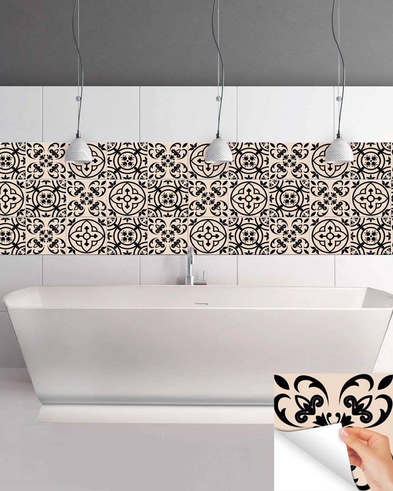 24xMoroccan Style Carrelage Mural Stickers Cuisine Bain Autocollant Mosaic  Décor