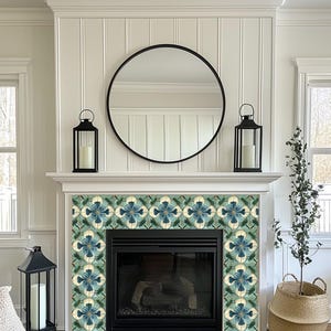 Peel and stick fireplace decor #tile #vinyl #home #decor #diy #peelandstick