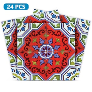 Set of 24 authentic Mexican BlueTiles Decals Tiles Stickers Tiles for walls Kitchen Bathroom decoration H3