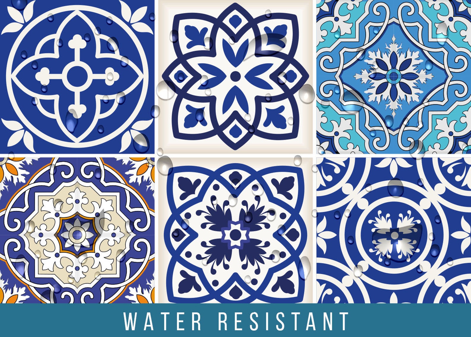 24 tile decals Mexican tile stickers bathroom decor ideas Etsy