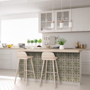 Självhäftande plattor, självhäftande trappsteg, grönt mönster, självhäftande plattor, Kitchen Trends Vintage Decor R6 bild 8